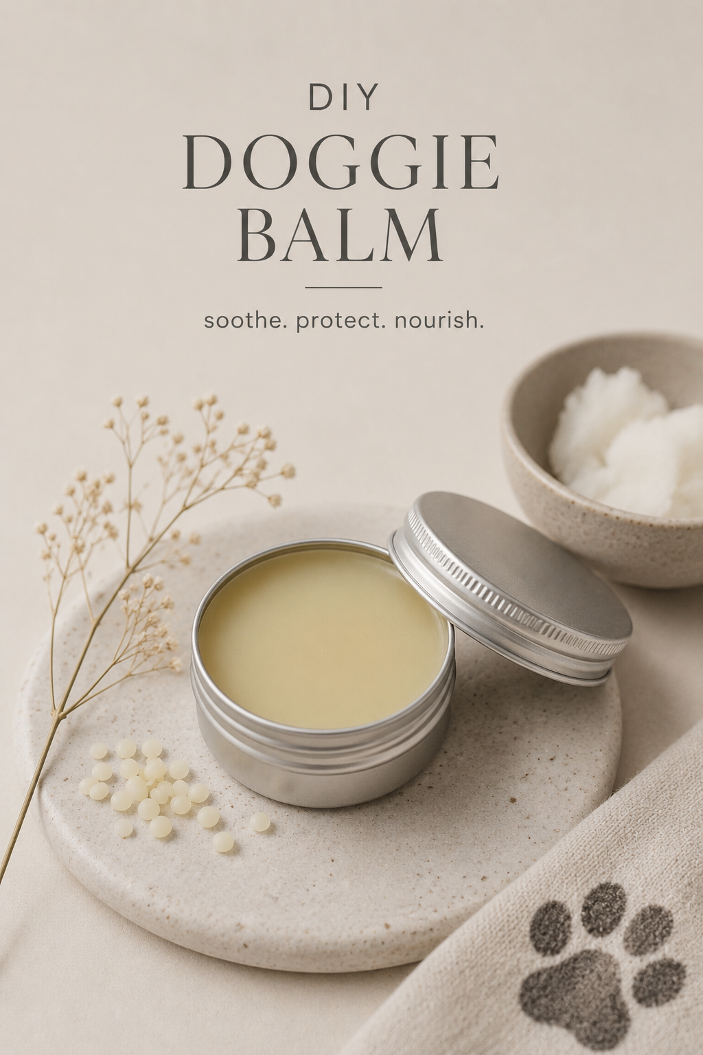 Easy DIY Doggie Balm Recipe for Dry Paws & Skin