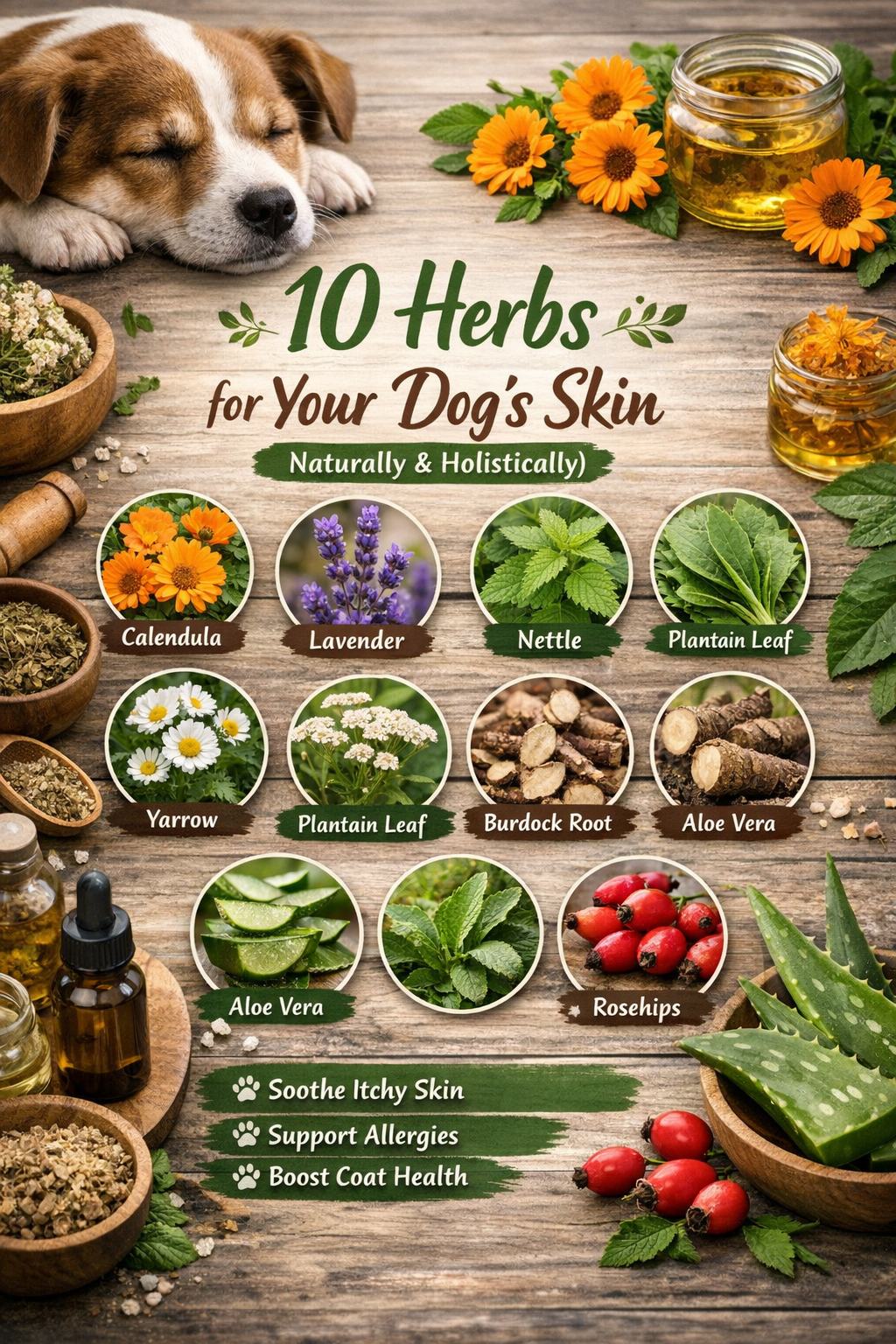 10 Powerful Herbs for Your Dog’s Skin (Naturally & Holistically)