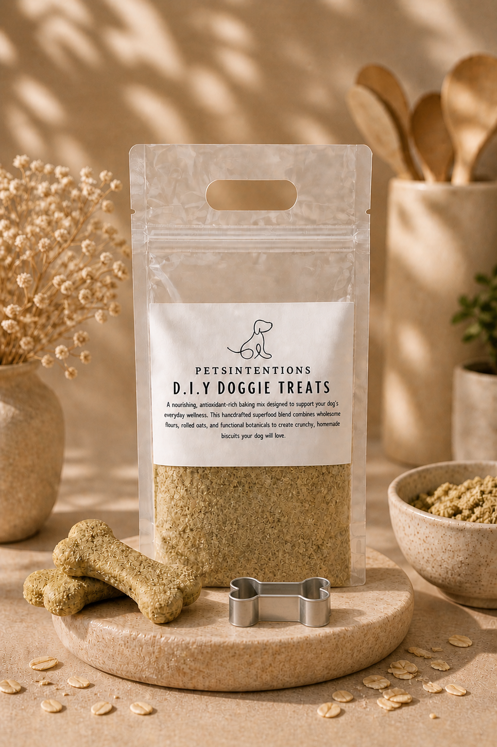 Superfood Treat Mix | DIY Dog Treat Blend with Dog Bone Cookie Cutter