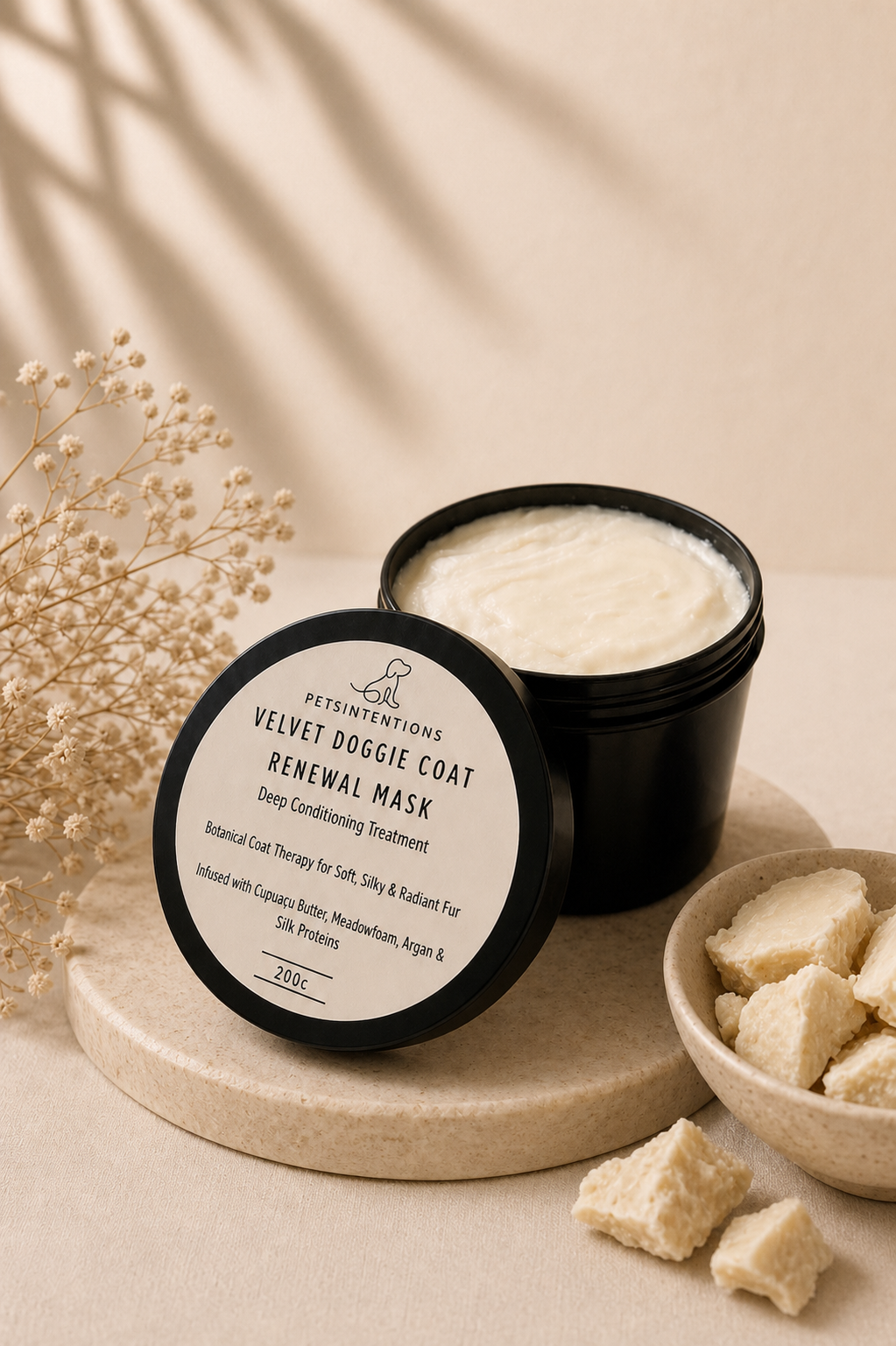 Velvet Doggie Coat Renewal Mask + Brush | Luxury Conditioning Dog Treatment